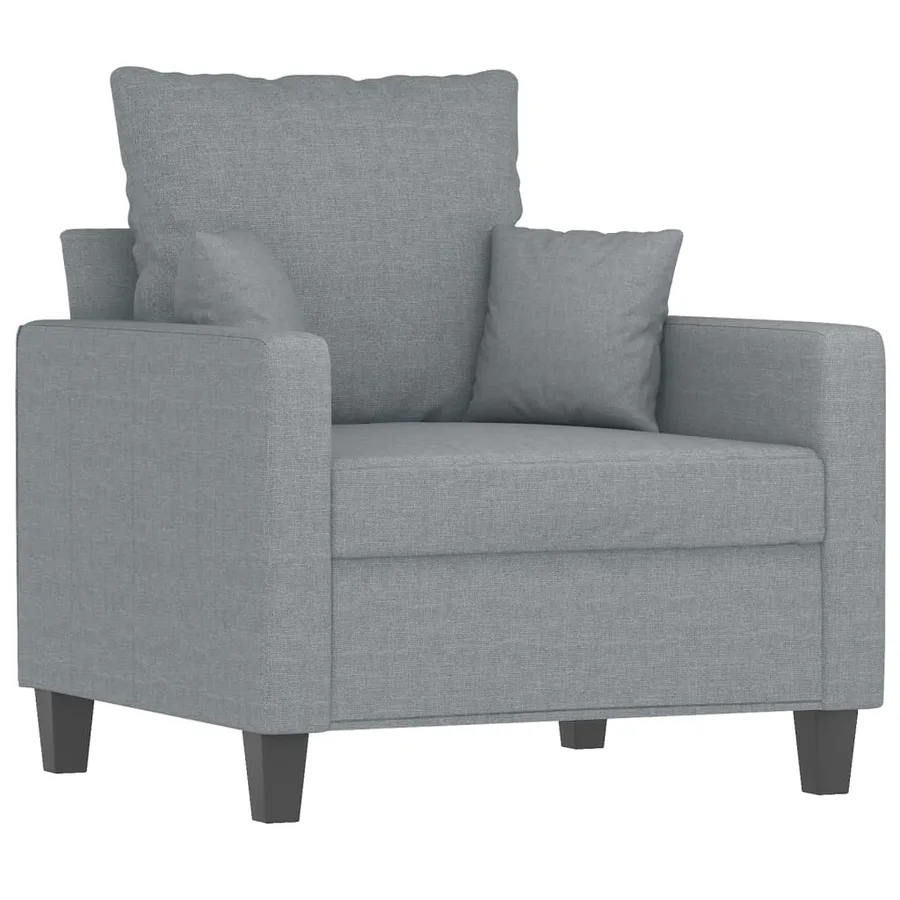 Ensemble de canapés 4 pcs coussins gris clair tissu - 3