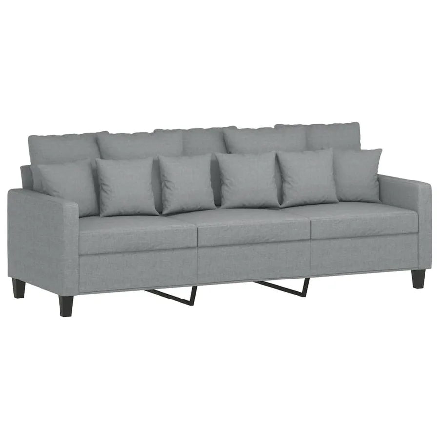 Ensemble de canapés 4 pcs coussins gris clair tissu - 5