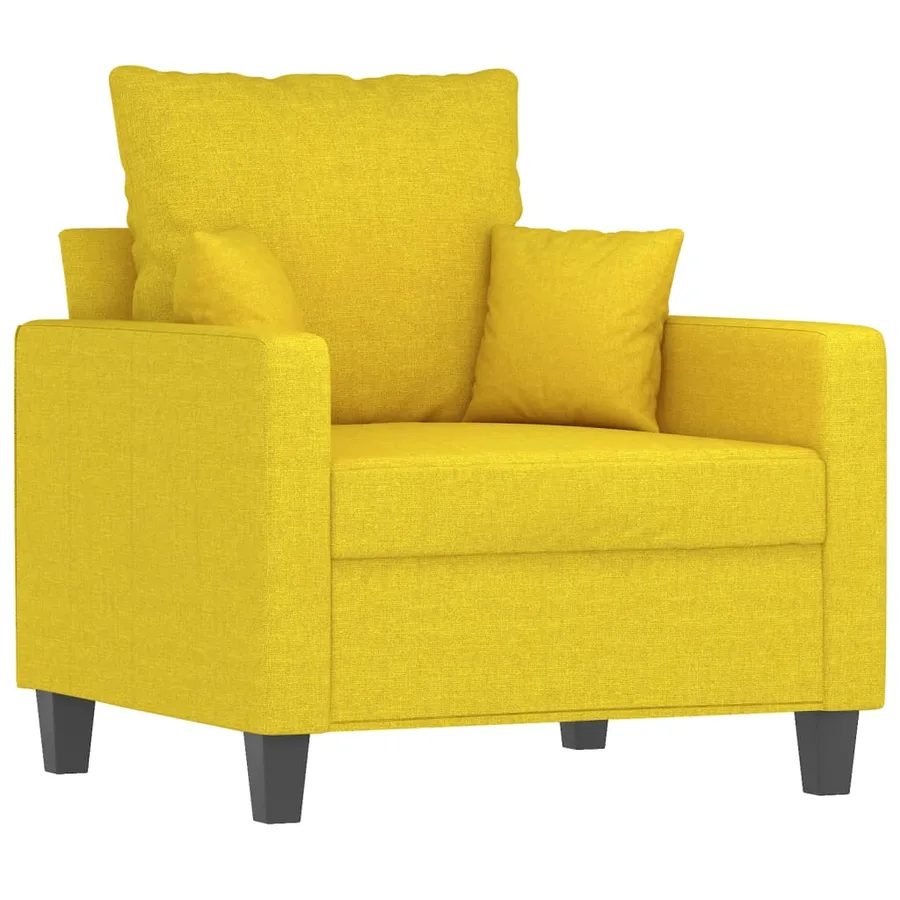 Ensemble de canapés 3 pcs avec coussins jaune clair tissu - 4