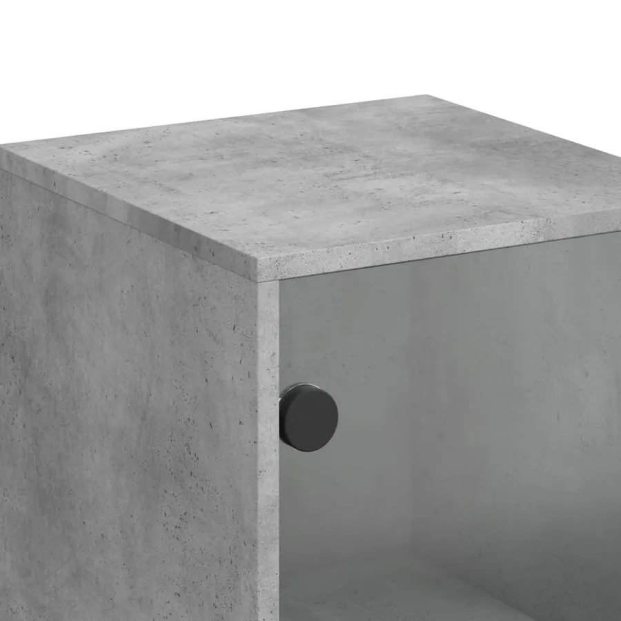 Armoire latérale avec porte en verre gris béton 35x37x100 cm - 10
