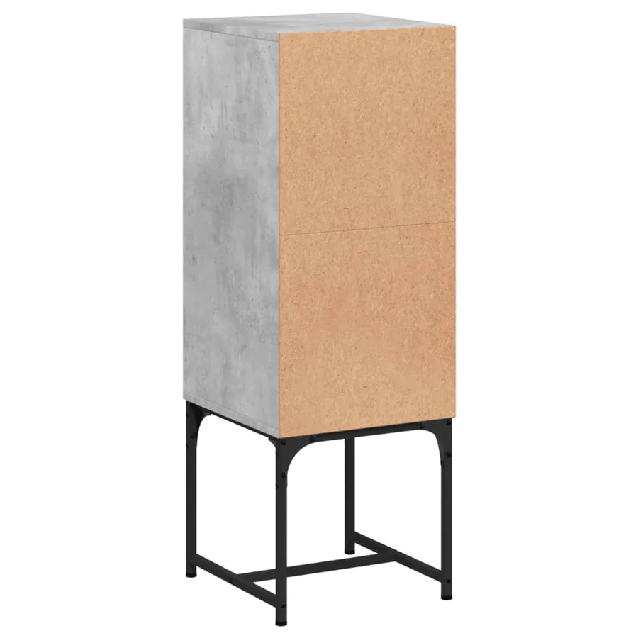 Armoire latérale avec porte en verre gris béton 35x37x100 cm - 8