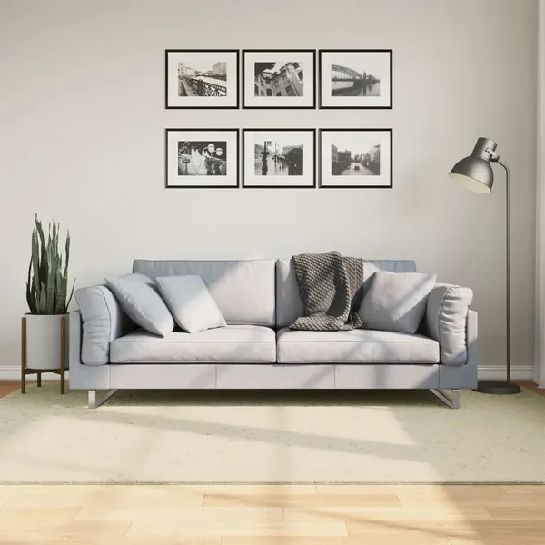 Tapis HUARTE à poils courts doux et lavable crème 160x230 cm