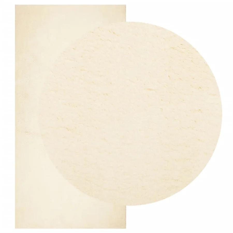 Tapis HUARTE à poils courts doux et lavable crème 100x200 cm - 3