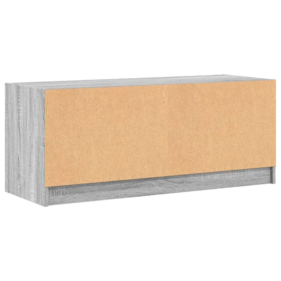 Meuble TV avec portes en verre sonoma gris 102x37x42 cm - 8