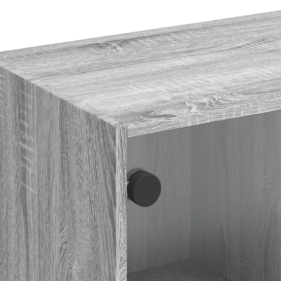 Meuble TV avec portes en verre sonoma gris 102x37x42 cm - 9