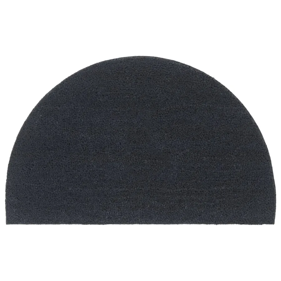Tapis de porte gris foncé demi-rond 50x80 cm
