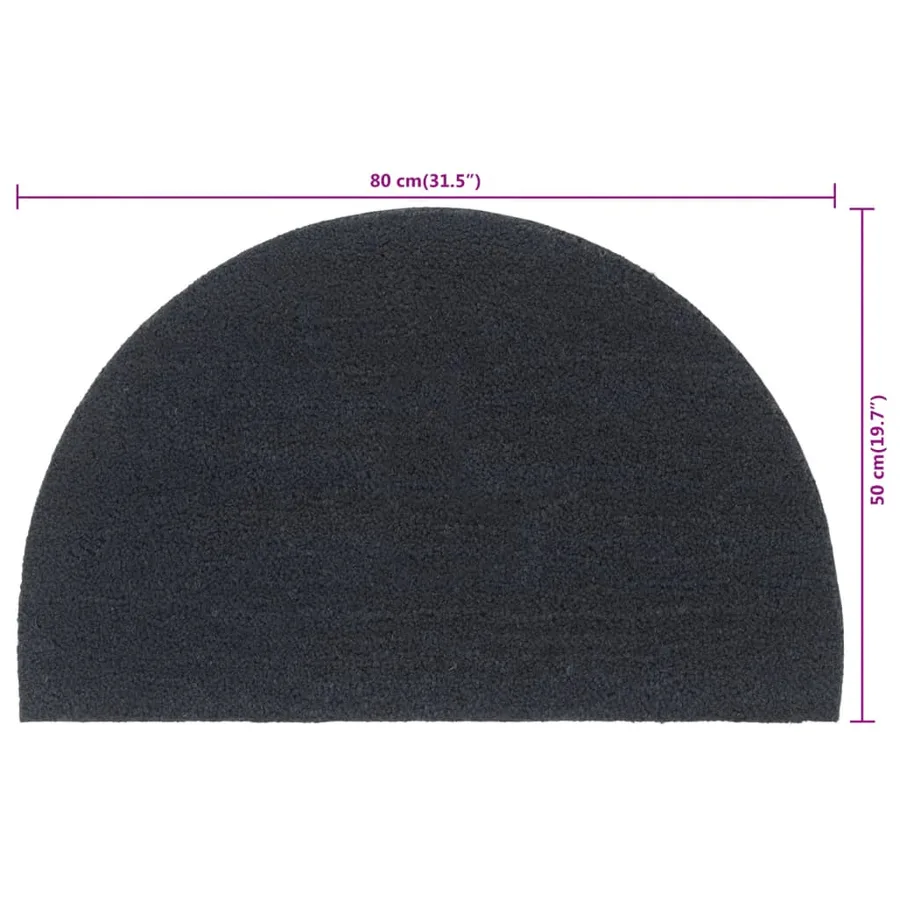 Tapis de porte gris foncé demi-rond 50x80 cm - 6