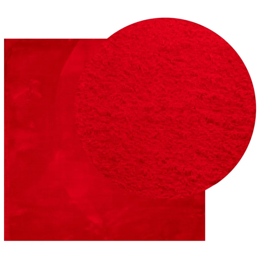 Tapis HUARTE à poils courts doux et lavable rouge 160x160 cm - 3