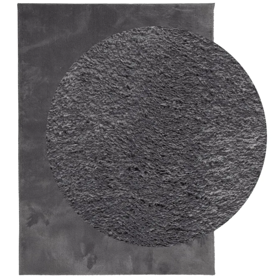 Tapis HUARTE à poils courts doux lavable anthracite 160x230 cm - 3