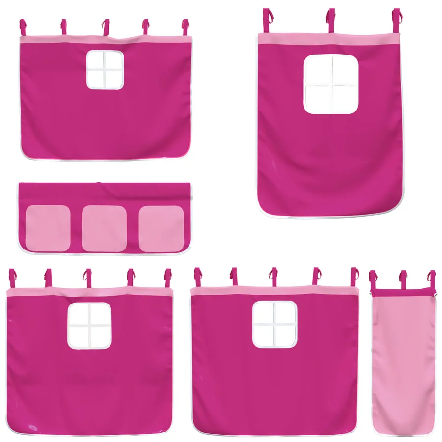 Rideaux pour lit mezzanine rose polyester - 3