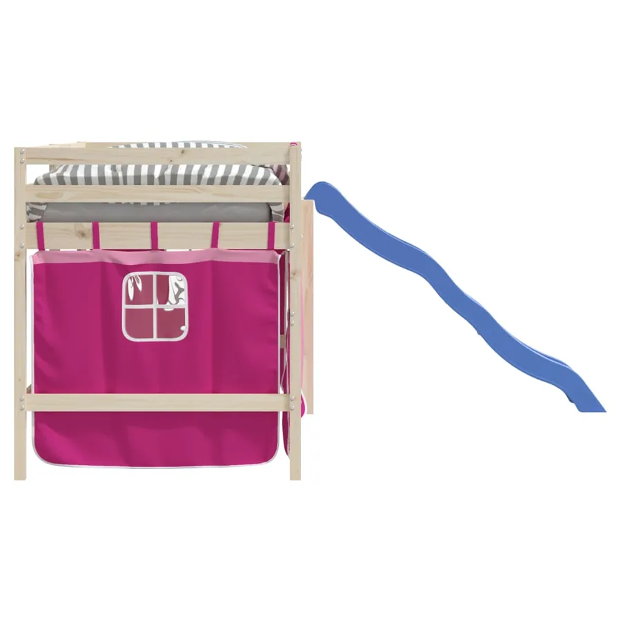 Rideaux pour lit mezzanine rose polyester - 6