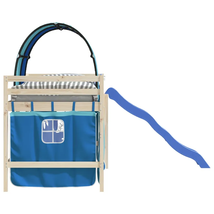 Rideaux pour lit mezzanine avec tunnel bleu polyester - 6
