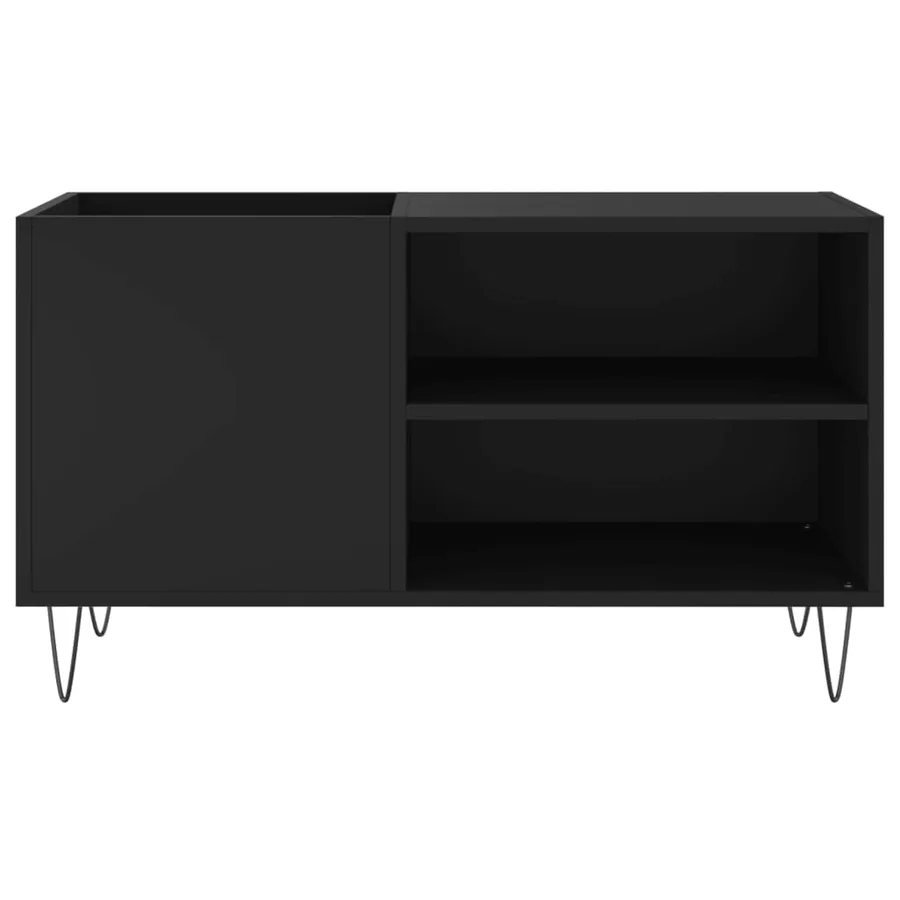 Armoire à disques noir 85x38x48 cm bois d'ingénierie - 4