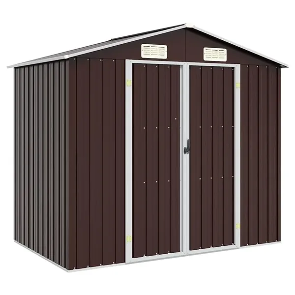 Abri de jardin Marron 205x129x183 cm Métal galvanisé