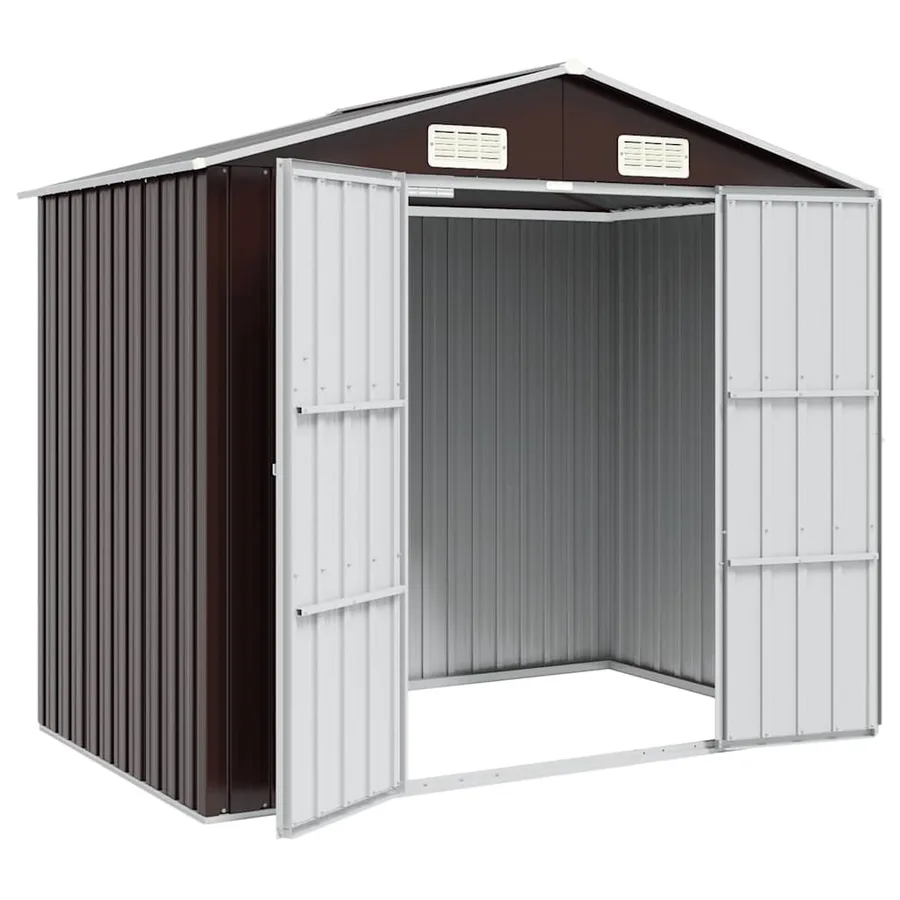 Abri de jardin Marron 205x129x183 cm Métal galvanisé - 3