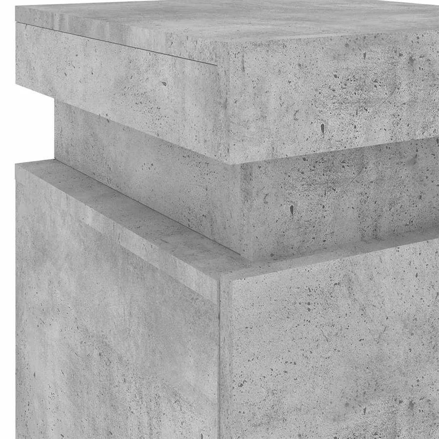 Table de chevet avec lumières LED gris béton 35x39x55 cm - 10