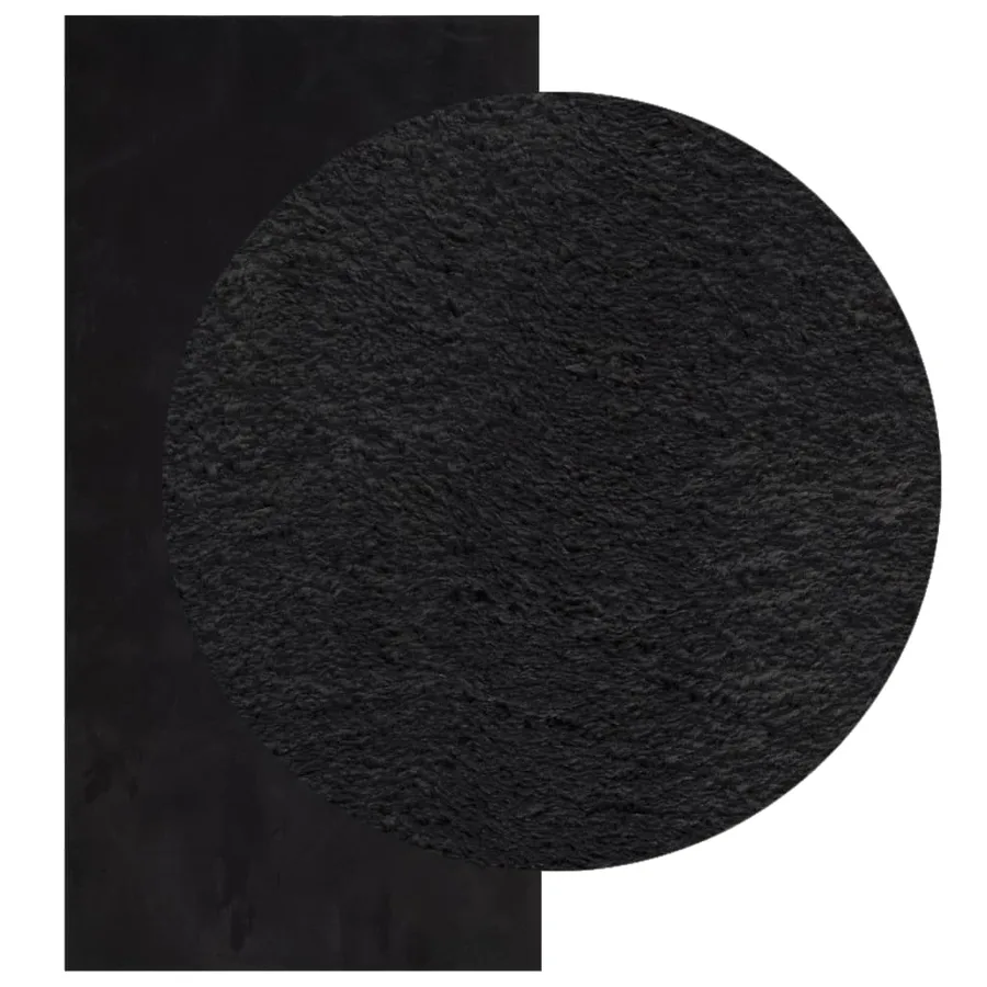 Tapis HUARTE à poils courts doux et lavable noir 100x200 cm - 3