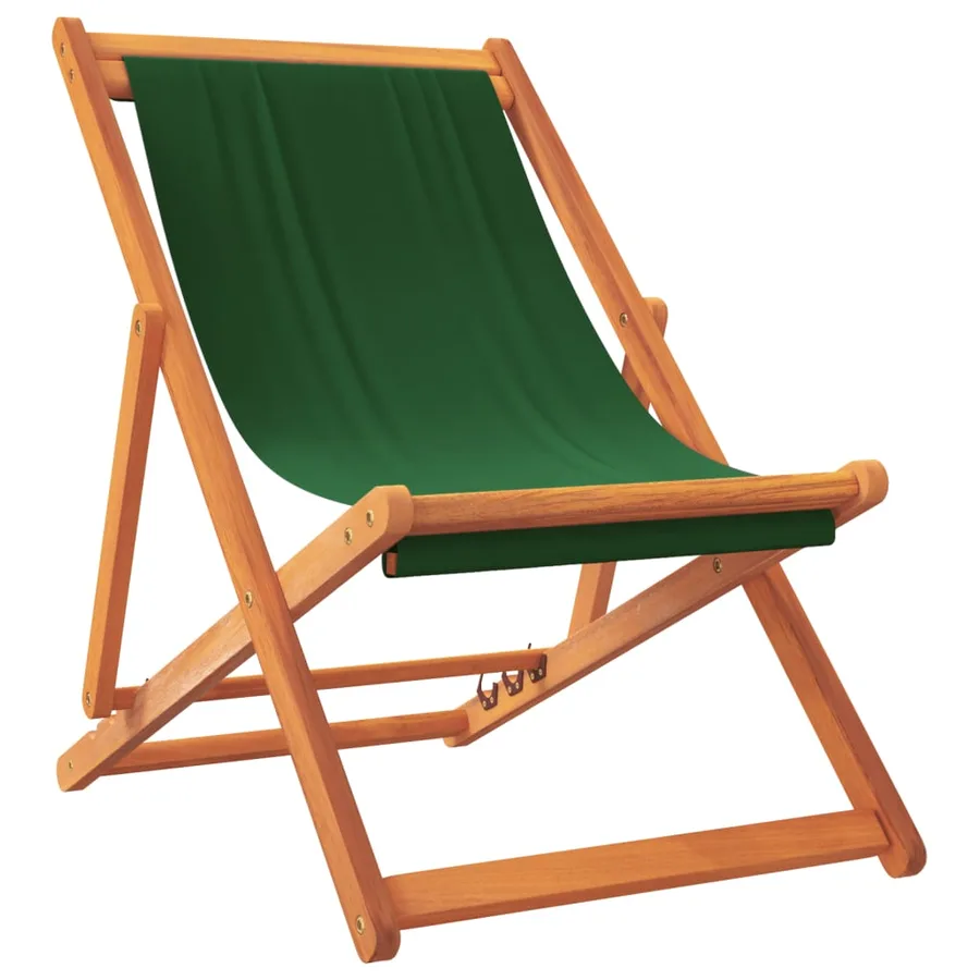 Chaises de plage pliables lot de 2 vert tissu - 3