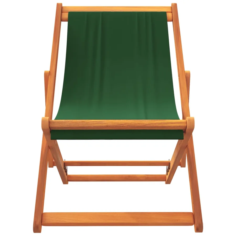 Chaises de plage pliables lot de 2 vert tissu - 4