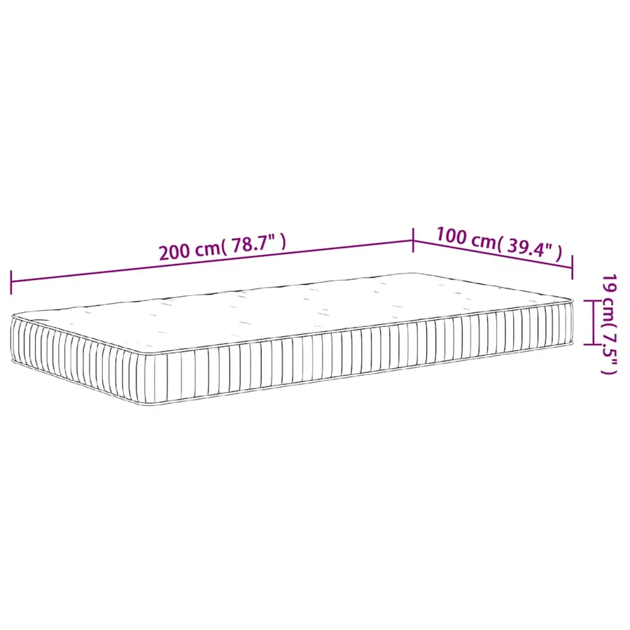 Matelas à ressorts ensachés moyen 100x200 cm - 9