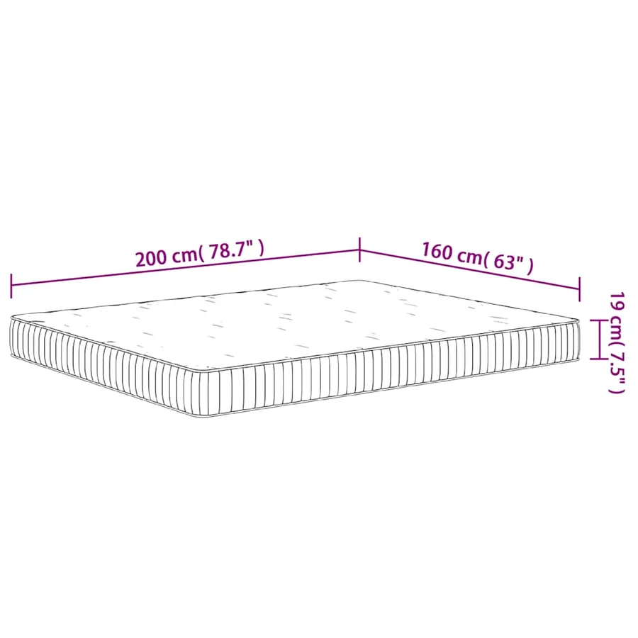 Matelas à ressorts ensachés moyen 160x200 cm - 9