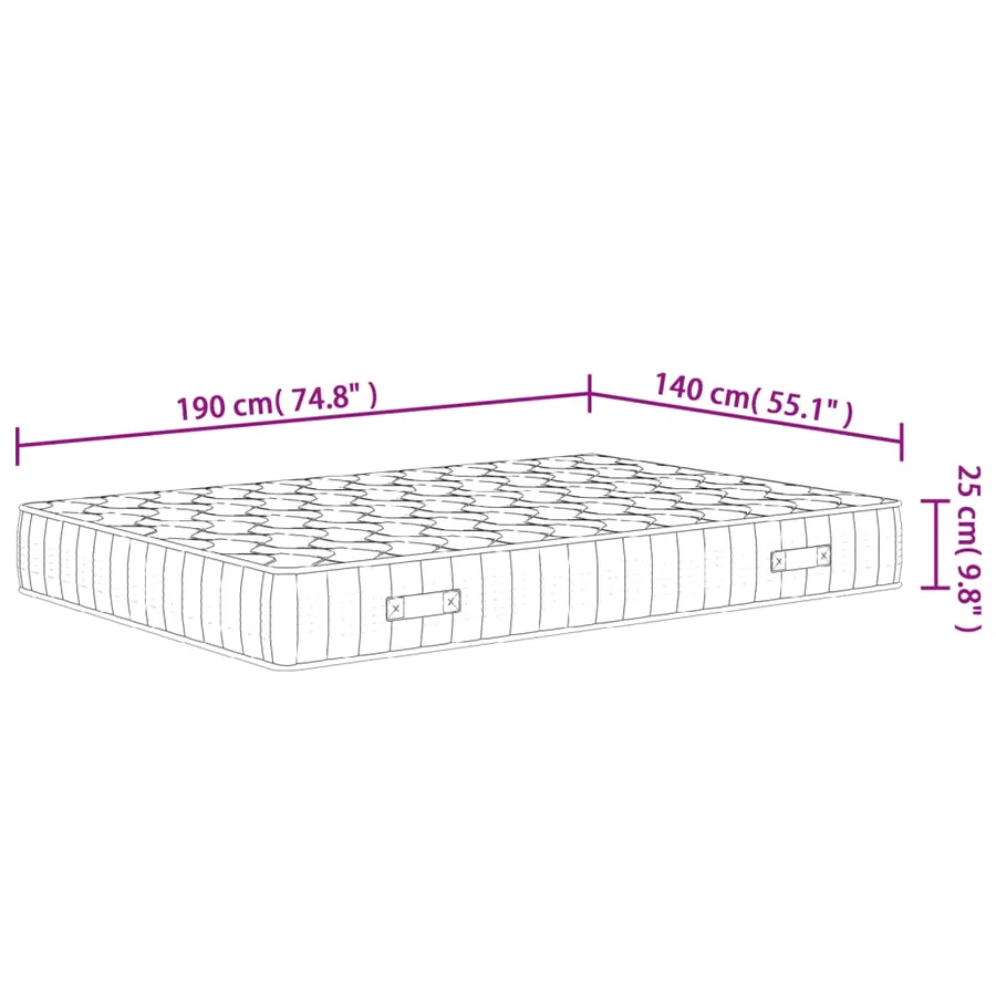 Matelas à ressorts ensachés dureté moyenne 140x190 cm - 9