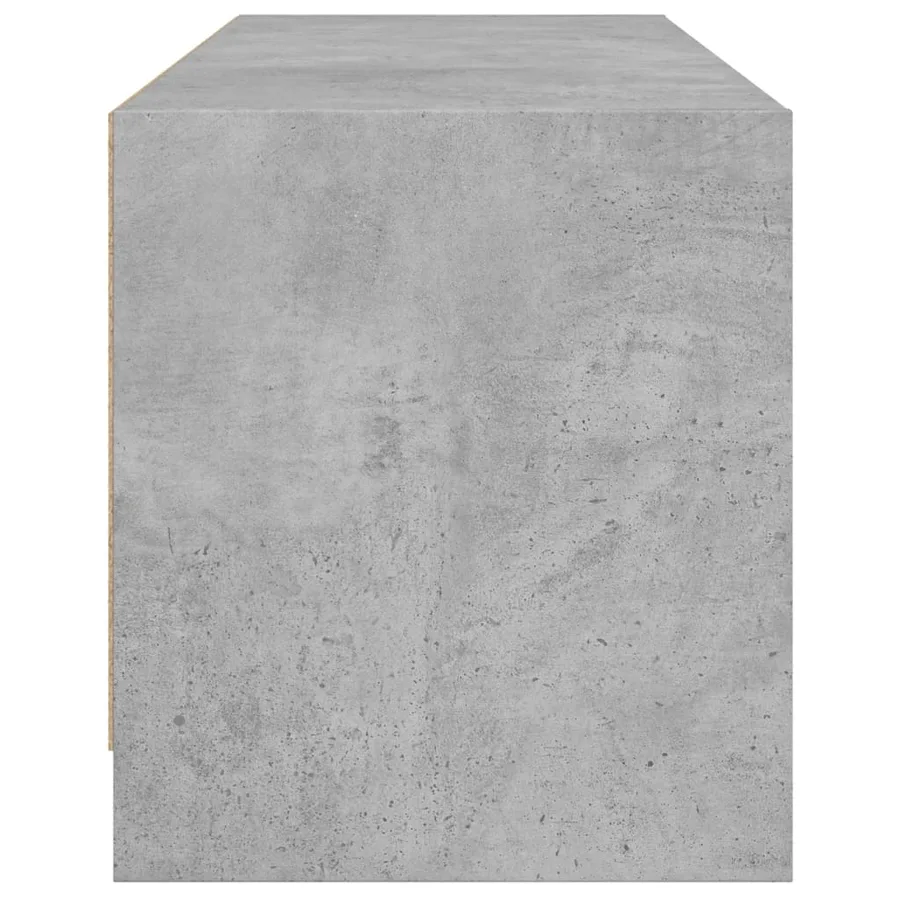Meuble TV avec portes en verre gris béton 102x37x42 cm - 7