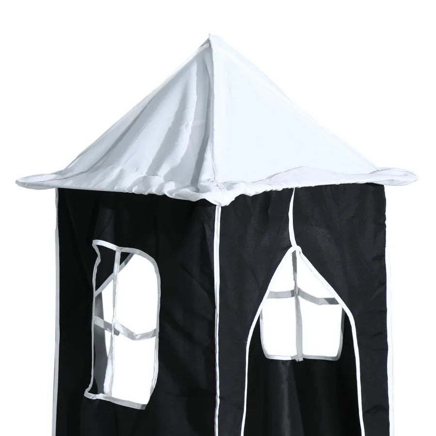 Rideaux pour lit mezzanine avec tour blanc et noir polyester - 18
