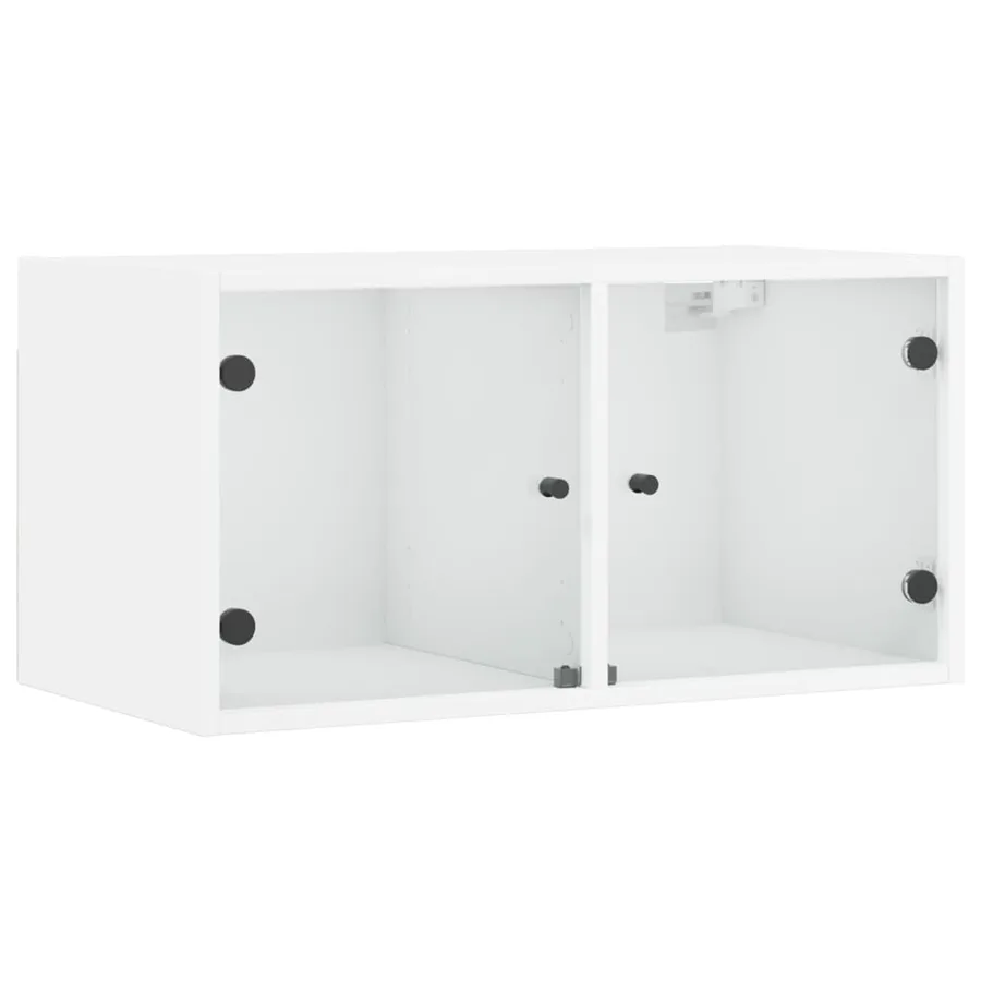 Armoires murales avec portes en verre 2 pcs blanc 68,5x37x35 cm - 6