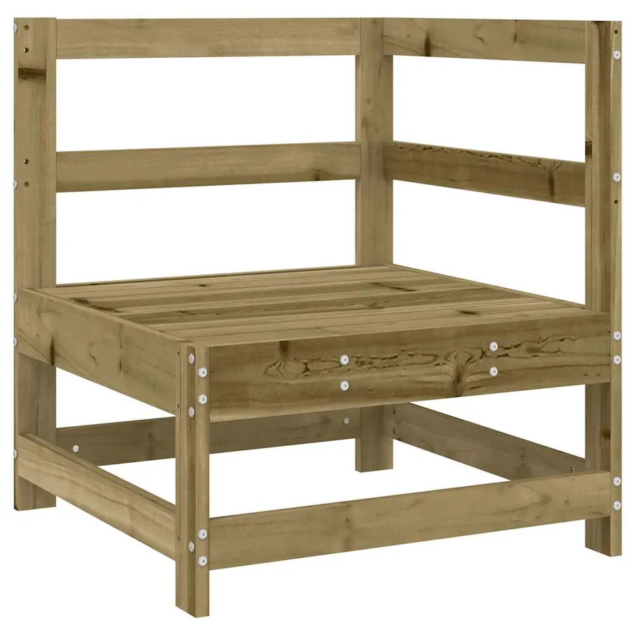 Canapé d'angle avec coussins bois de pin imprégné - 4