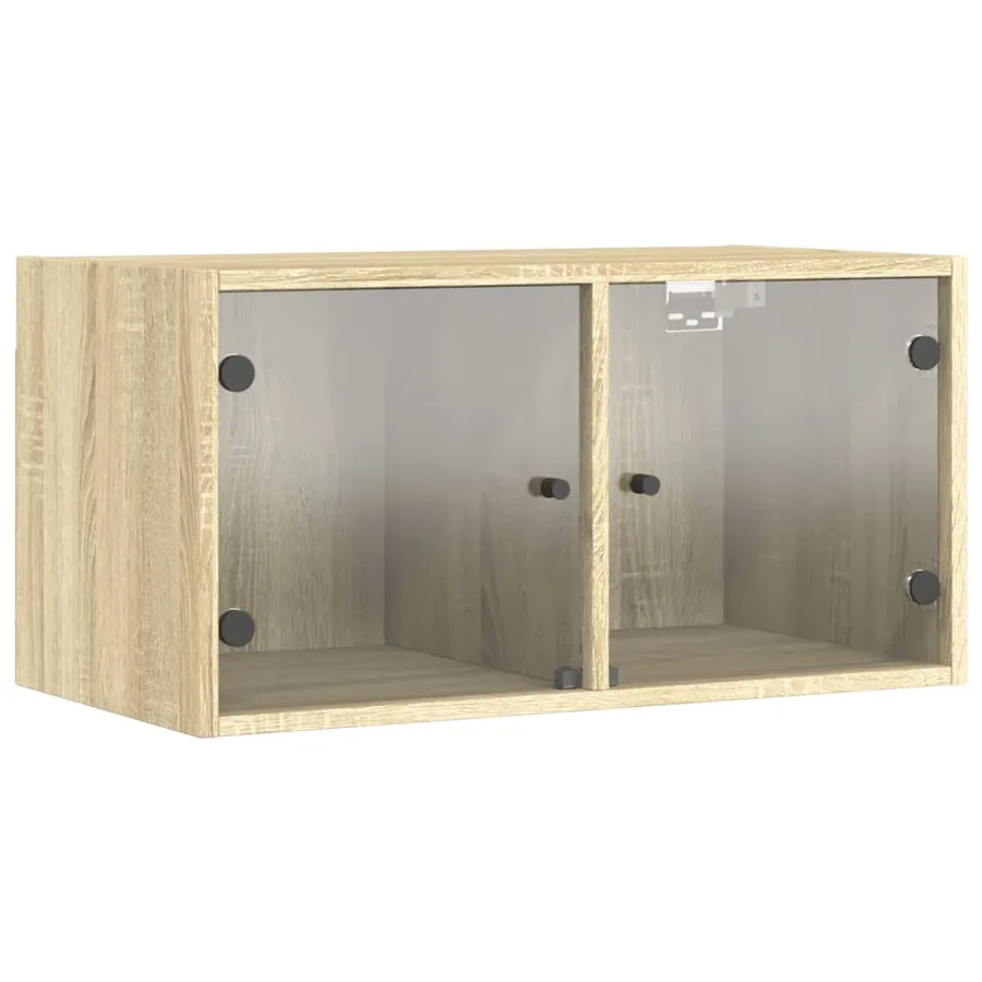 Armoires murales portes vitrées 2 pcs chêne sonoma 68,5x37x35cm - 6