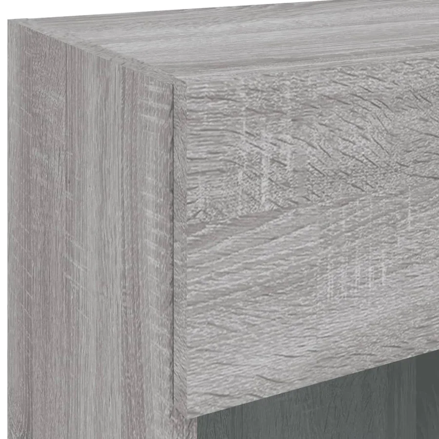 Meuble TV mural avec lumières LED sonoma gris 40x30x60,5 cm - 11