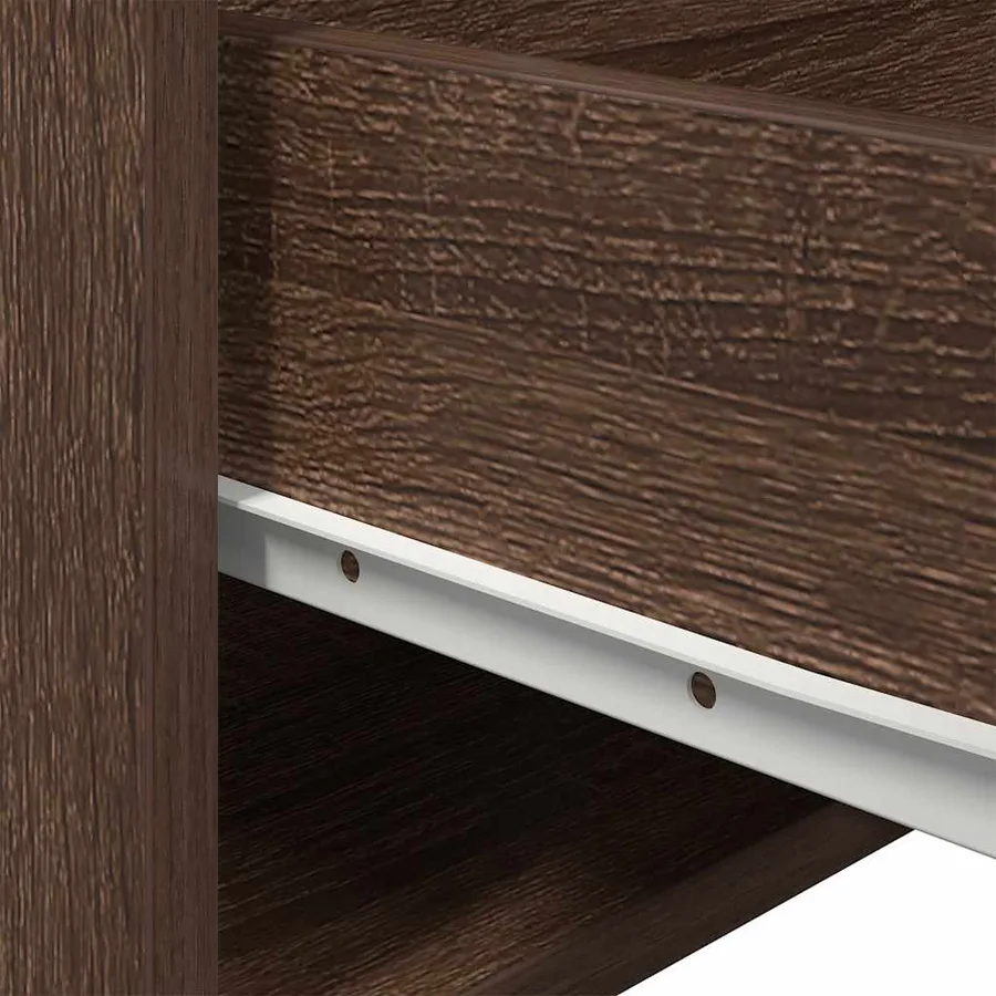 Tables de chevet murales avec lumières LED 2 pcs chêne marron - 14