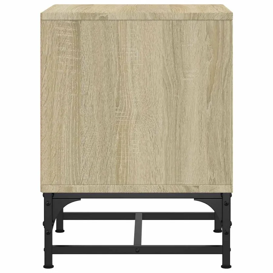Tables de chevet et portes vitrées 2pcs chêne sonoma 35x37x50cm - 8