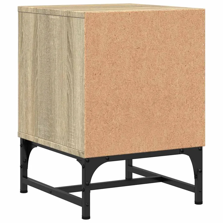 Tables de chevet et portes vitrées 2pcs chêne sonoma 35x37x50cm - 9