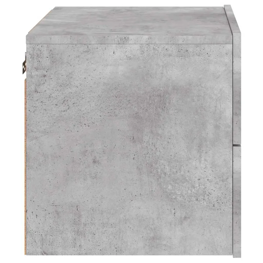 Table de chevet murale avec lumières LED gris béton - 8