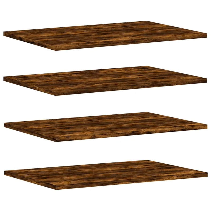 Étagères murales 4 pcs chêne fumé 60x40x1,5cm bois d'ingénierie - 2