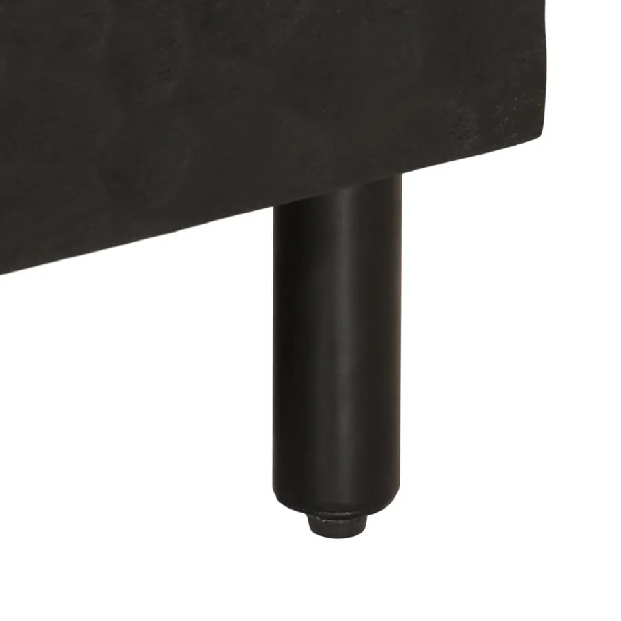 Meuble TV noir 100x33x46 cm bois massif de manguier - 8