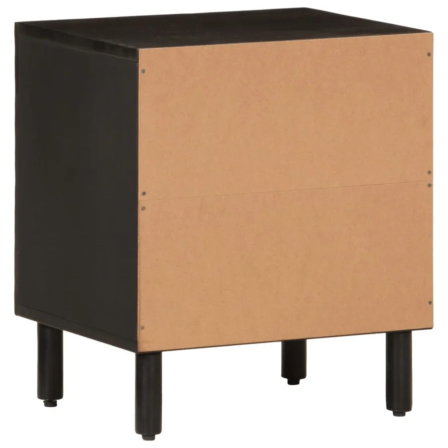 Tables de chevet 2 pcs noir 40x33x46 cm bois de manguier solide - 6