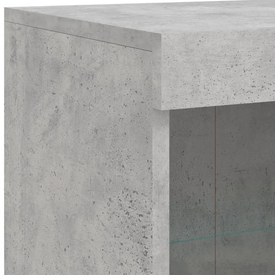 Buffet avec lumières LED gris béton 81x37x100 cm - 9