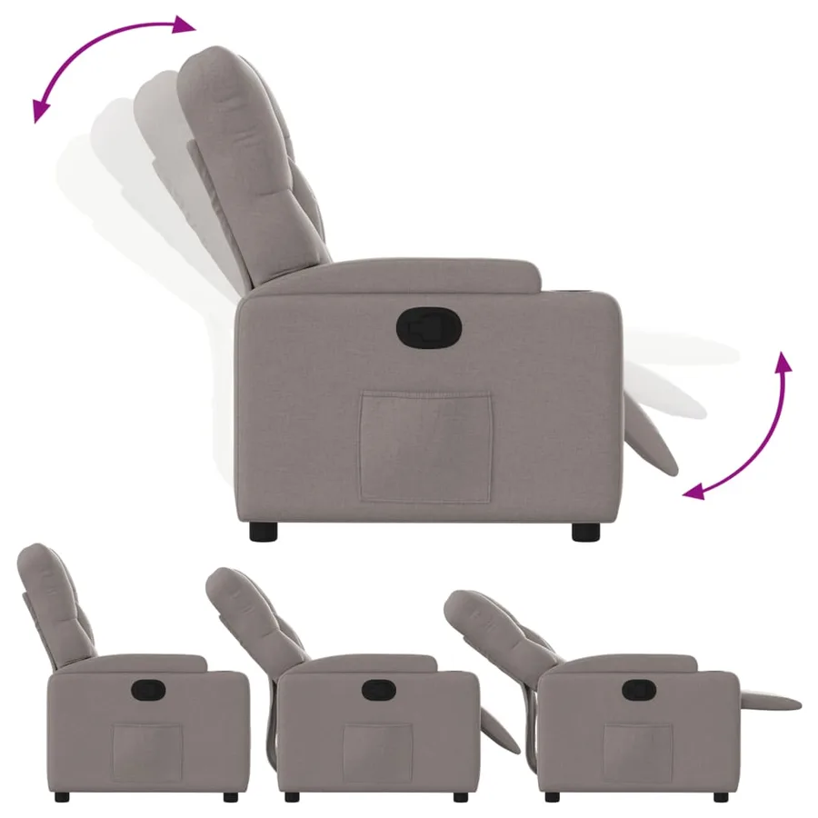 Fauteuil inclinable Taupe Tissu - 4