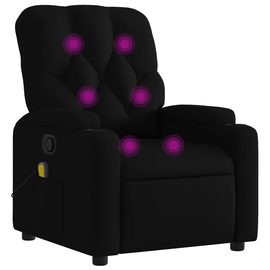 Fauteuil inclinable de massage noir tissu - 2