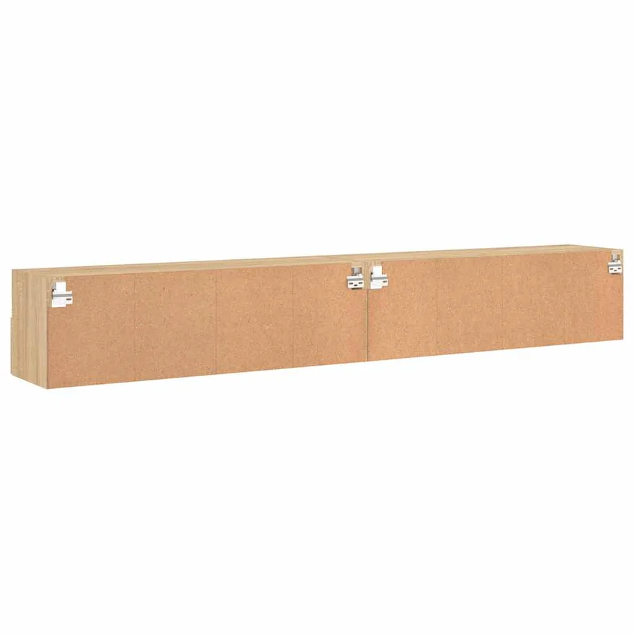 Meubles TV muraux 2pcs chêne sonoma 100x30x30cm bois ingénierie - 9