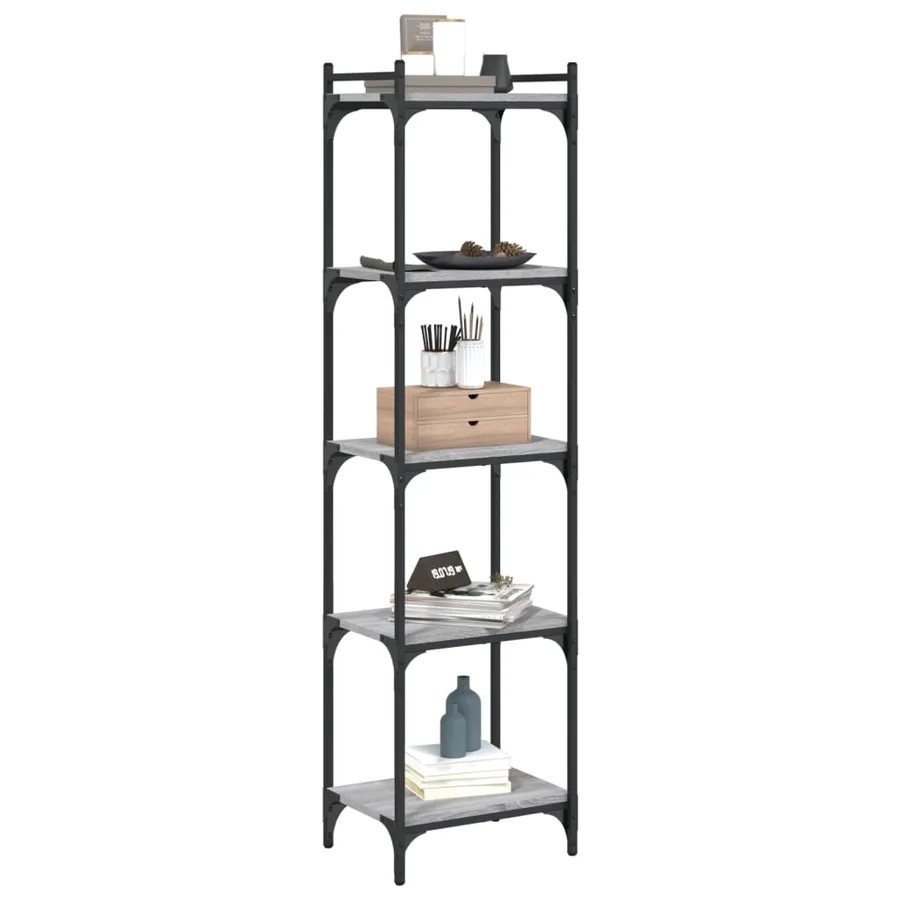 Bibliothèque à 5 niveaux sonoma gris 40x30x154 cm - 3