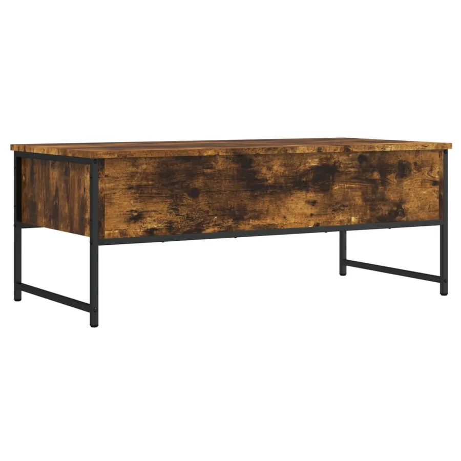 Table basse chêne fumé 101x49x39,5 cm bois d'ingénierie - 8