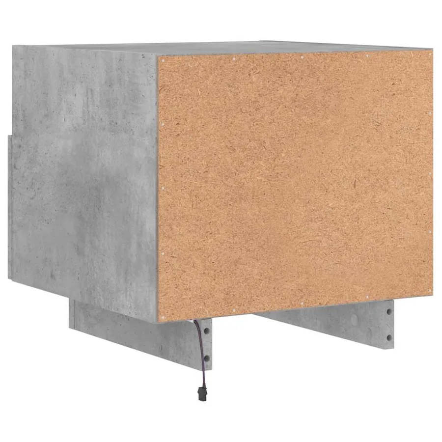 Armoires de chevet avec lumières LED 2 pcs gris béton - 10