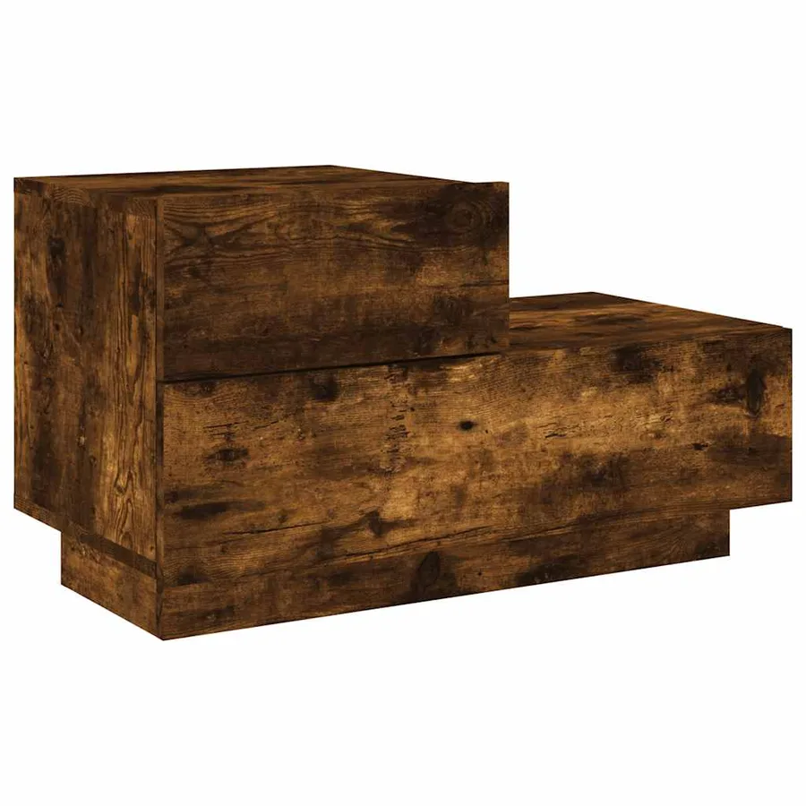 Table de chevet avec lumières LED chêne fumé 70x36x40,5 cm - 5