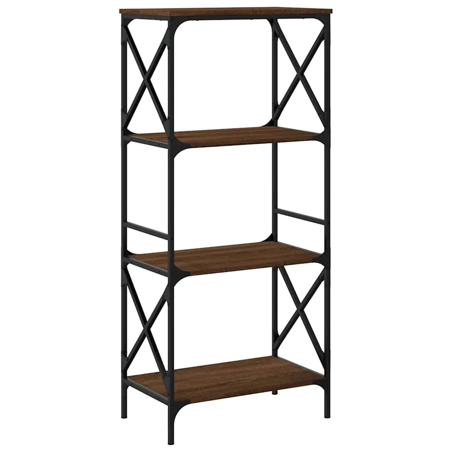 Bibliothèque 4 niveaux chêne brun 59x35x132cm bois d'ingénierie - 6