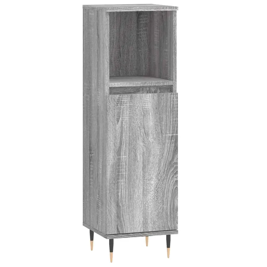 Armoire salle de bain sonoma gris 30x30x100 cm - 2