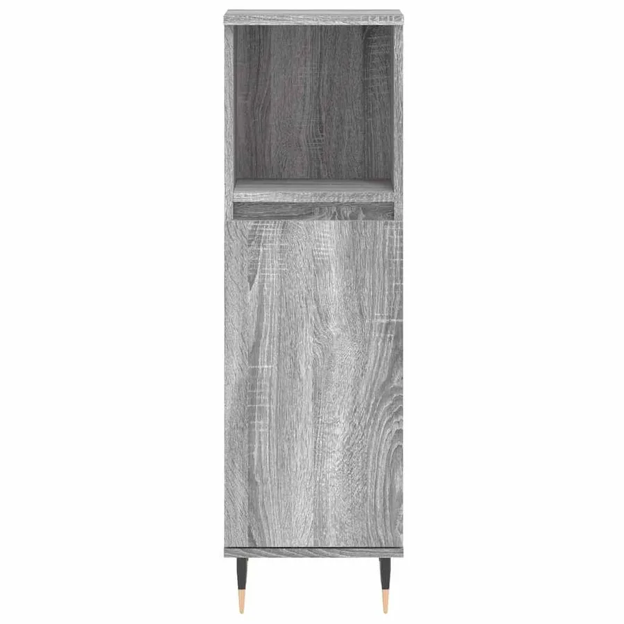 Armoire salle de bain sonoma gris 30x30x100 cm - 5